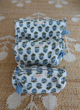 Toiletry Bag (Set of 3) - Blue & Green