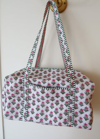 The Haven Large Duffel - Pink & Green Floral