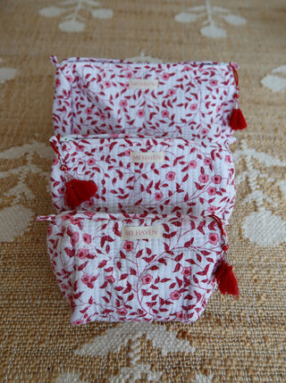 Toiletry Bag (Set of 3) - Pink Floral